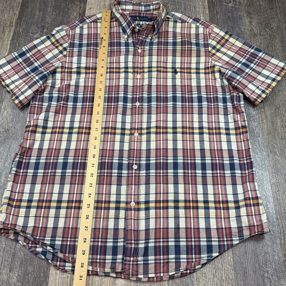 Polo Ralph Lauren Shirt Men's X-Large XL Red Plaid Short Sleeve Button Down Pony - Picture 10 of 12